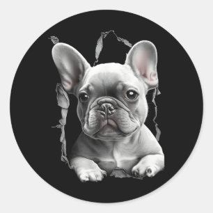 Adesivo Redondo Roupas de criança Bulldog Francês Frenchie Pai Mãe