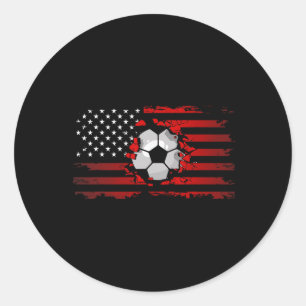 Adesivo Redondo Roupas de Futebol com Bandeira Americana - Futebol