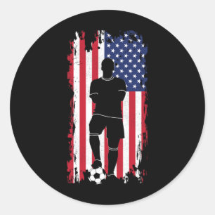 Adesivo Redondo Roupas de futebol com bandeira americana - Futebol