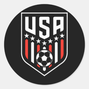 Adesivo Redondo Roupas de futebol com bandeira americana para meni
