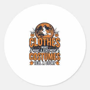Adesivo Redondo Roupas de Halloween Vintage Camisa de declaração d
