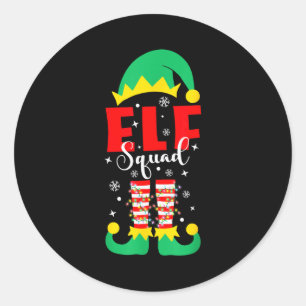 Adesivo Redondo Roupas de Natal da Família Elfo Combinando Piadas
