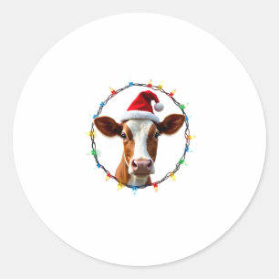 Adesivo Redondo Roupas de Natal de Animais de Fazenda para Agricul