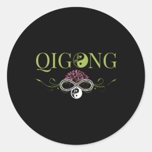 Adesivo Redondo Roupas de Qi Gong para Exercícios de Tai Chi Com C
