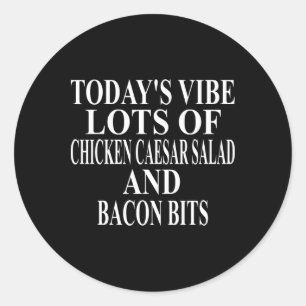 Adesivo Redondo Roupas de Salada Caesar de Frango Ótimo Con Bits E