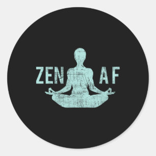 Adesivo Redondo Roupas de Yoga Fofas Zen Presentes Engraçados Para