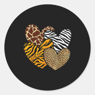 Adesivo Redondo Roupas estampadas de animais para meninas leopardo