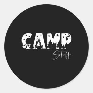 Adesivo Redondo Roupas Para Equipe De Acampamento De Verão Equipe