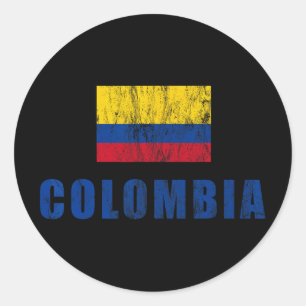 Adesivo Redondo Roupas Pequenas de Desenho Colombiano da Colômbia