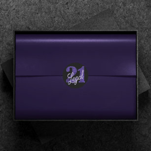 Adesivo Redondo Roxo 21 e Ofício aniversário de 21 anos de Lav