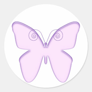 Adesivo Redondo roxo da borboleta