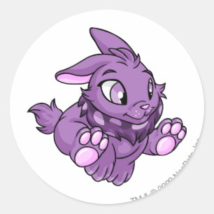 Adesivo Redondo Roxo de Cybunny