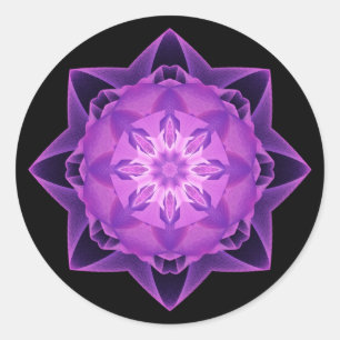Adesivo Redondo Roxo de Stardust do Fractal