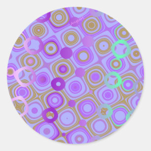Adesivo Redondo "Roxo Dotty 1" cartão