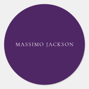Adesivo Redondo Roxo Escuro Minimalista Simples Moderno 