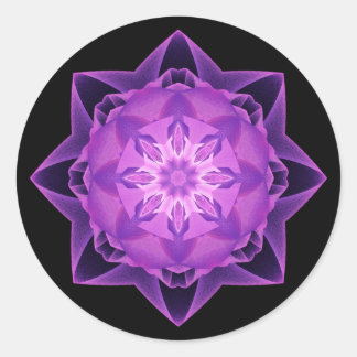 Adesivo Redondo Roxo Fractal Stardust