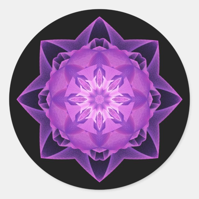 Adesivo Redondo Roxo Fractal Stardust (Frente)