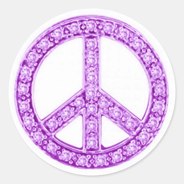 Adesivo Redondo Roxo Jewels Peace Sign