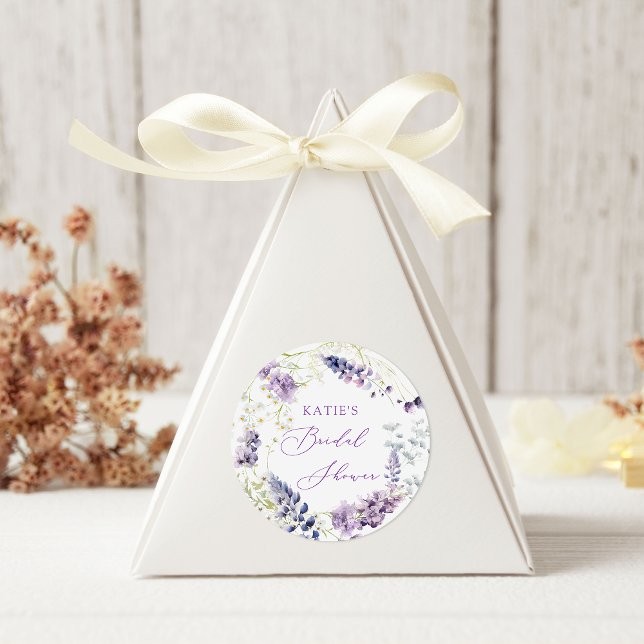 Adesivo Redondo Roxo + Lavanda Floral (Criador carregado)