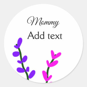 Adesivo Redondo Roxo lavanda lilás dia das mães presente para a ma