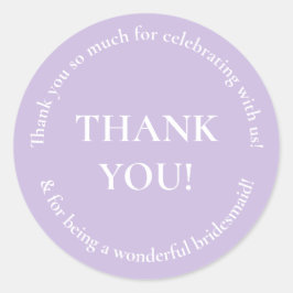 Adesivo Redondo Roxo, Obrigado, Favor De Casamento.