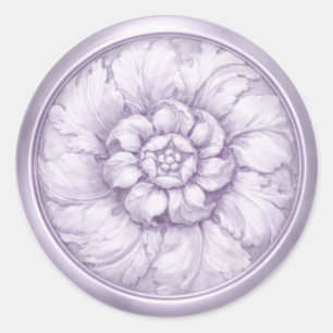 Adesivo Redondo Roxo Olhar Entalado Barroco Antigo 12