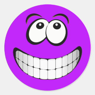 Adesivo Redondo Roxo Olhos Loucos Face