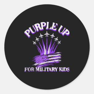 Adesivo Redondo Roxo Para Crianças Militares Crianças Americanas D
