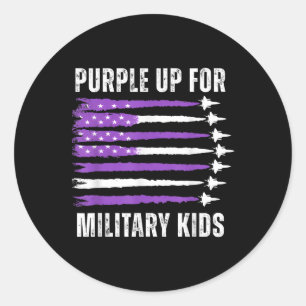 Adesivo Redondo Roxo Para Crianças Militares E Criança Militar Da 