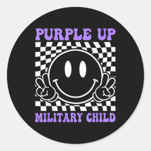 Adesivo Redondo Roxo Para Crianças Militares Filho Militar