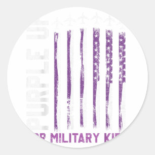 Adesivo Redondo Roxo Para Crianças Militares Filho Militar Mês U