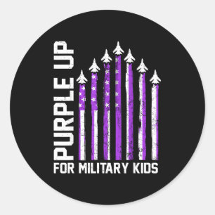 Adesivo Redondo Roxo para crianças militares toddler mulheres meni