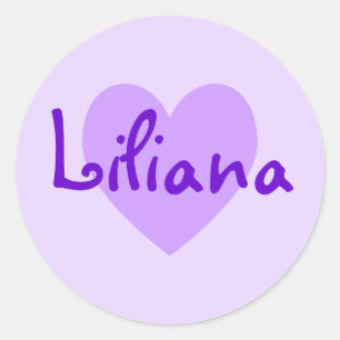 Adesivo Redondo Roxo Personalizável Coração Lavanda