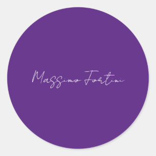 Adesivo Redondo Roxo Real Simples Minimalista Caligrafia