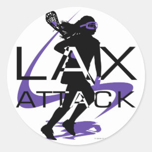 Adesivo Redondo Roxo RELAXADO do ataque das meninas do Lacrosse