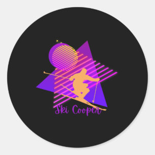 Adesivo Redondo Roxo Rosa Colorado Esqui Cooper Leadville C