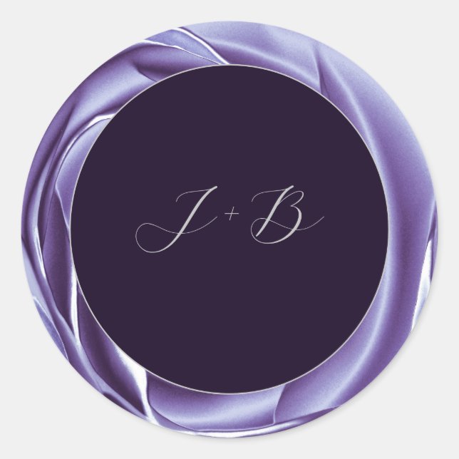 Adesivo Redondo Roxo Rosa Metálico (Frente)