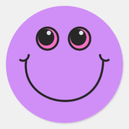 Adesivo Redondo Roxo Sorrindo Emoji Face