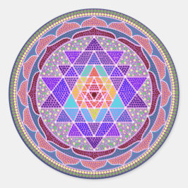 Adesivo Redondo Roxo Sri Yantra