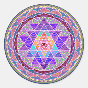Adesivo Redondo Roxo Sri Yantra