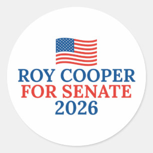 Adesivo Redondo Roy Cooper para Senado Eleição 2026