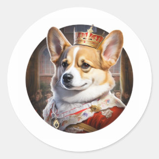 Adesivo Redondo Royal Corgi Dog Stickers