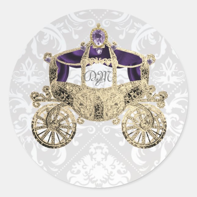 Adesivo Redondo Royal Fairytale Coach Stickers (Frente)