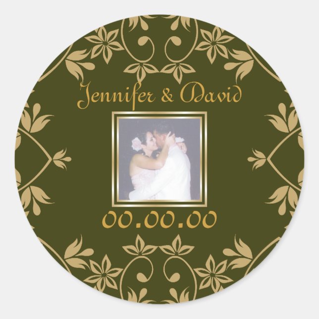 Adesivo Redondo Royal Save The Date Stickers (Frente)