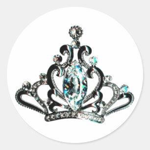 Adesivo Redondo Royal Tiara Stickers