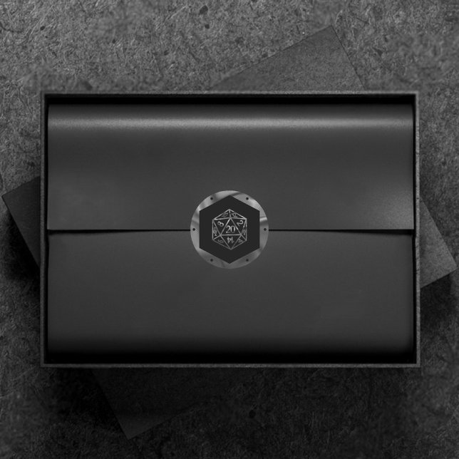 Adesivo Redondo RPG Dice | Fantasy Old School Tabletop PnP Gamer (Criador carregado)