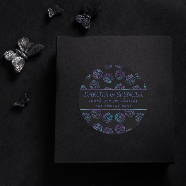 Adesivo Redondo RPG Dice | Nebula Fantasy Tabletop Gamer Personali (Criador carregado)