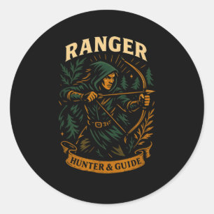Adesivo Redondo Rpg Gamer Ranger D20 Dice Nerdy Men Women Kid