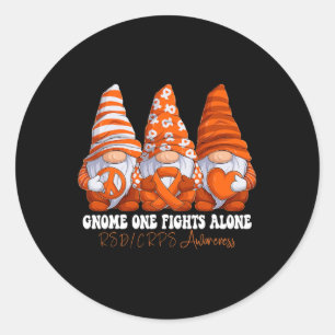 Adesivo Redondo RSD CRPS Awarness Mês. Laranja Fita Gnomies Sup