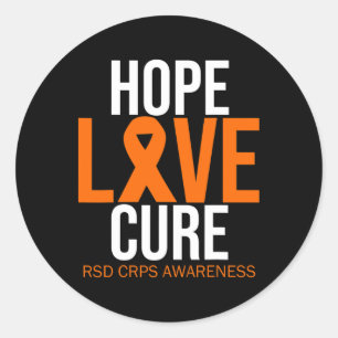 Adesivo Redondo Rsd Crps Consciência Esperança Amor Cura Combate L